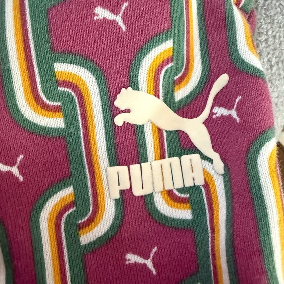 Puma Pink and Yellow Patterned Women's Joggers - Picture 7 of 8